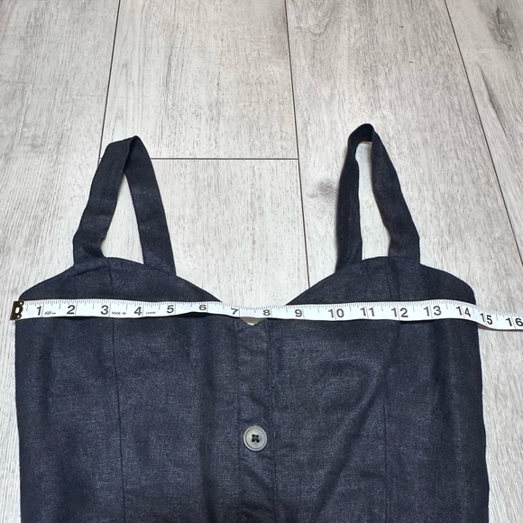 Reformation Size 2 Black Button Front chic  Mini Dress 100% Linen summer classic - Picture 6 of 7